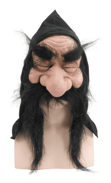 Gnome Mask with Hood and Beard Black