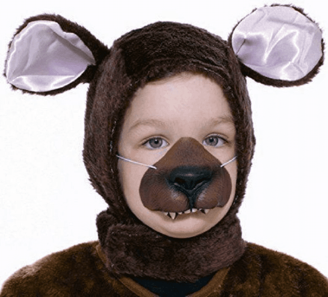 Bear Hood and Nose Set Childrens Costume