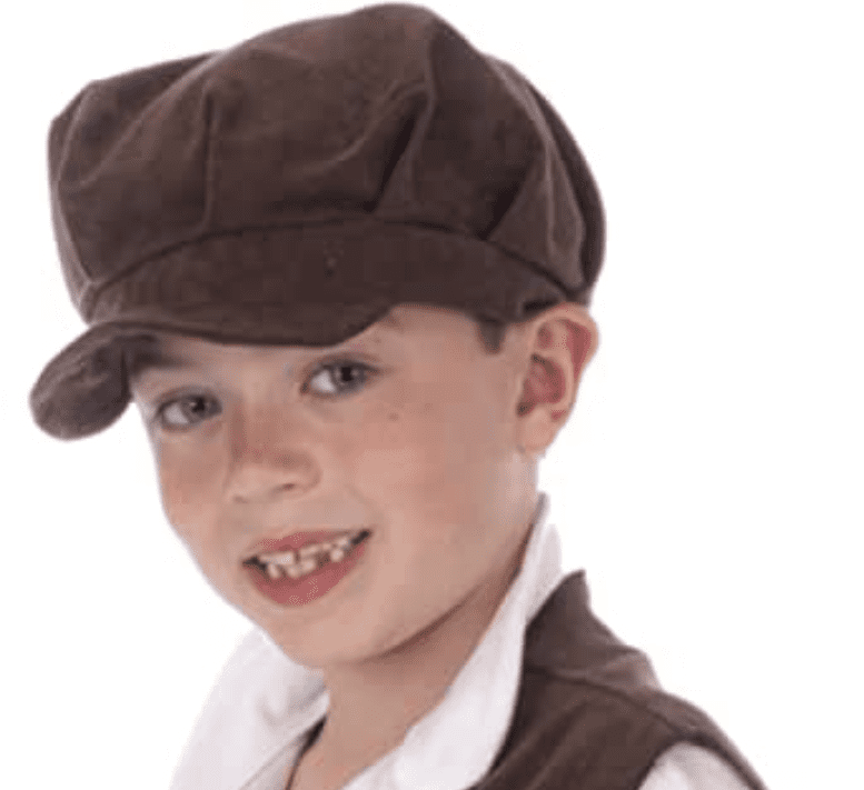 Childrens Oliver Twist Hat Cap Victorian Costume Brown