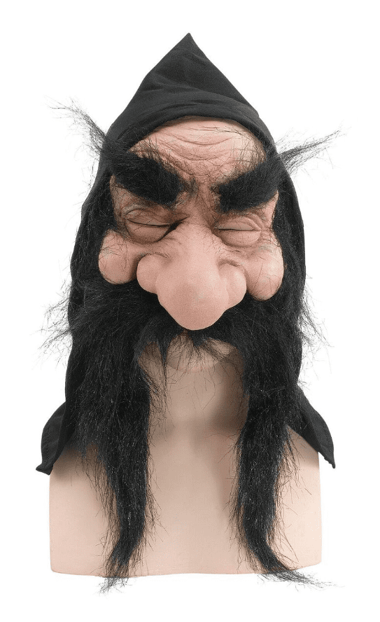 Gnome Rubber Mask with Hood Black Beard Gnome Rubber Mask with Hood Black Beard